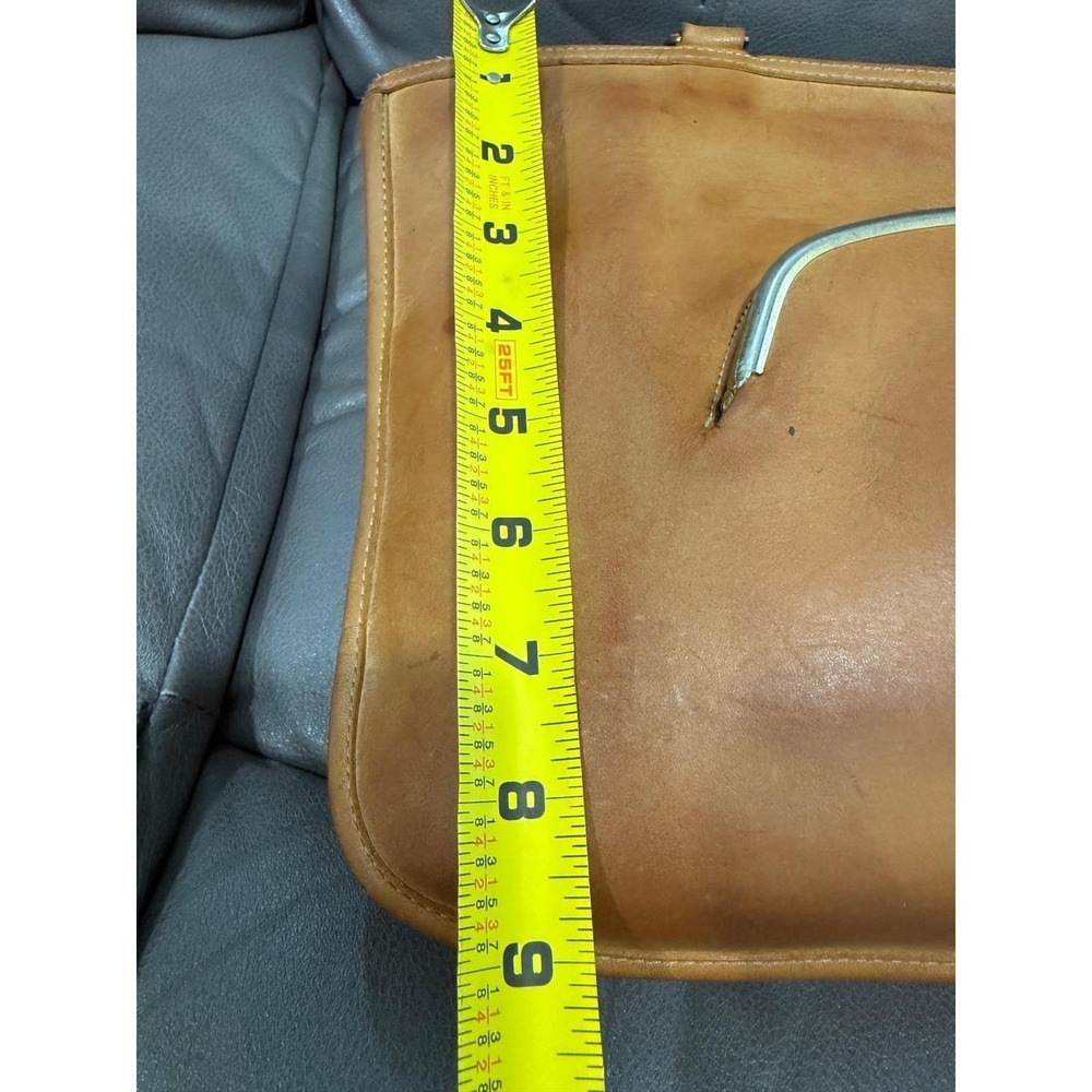 Vintage Coach Tan Leather Kiss Lock Bonnie Cashin Handle Bag 1970's - Picture 13 of 16